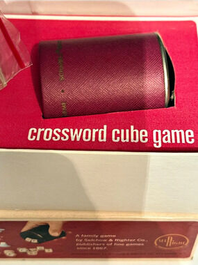 Selchow & Righter Scrabble Crossword Cubes Game Vintage Board Game Red & Cream